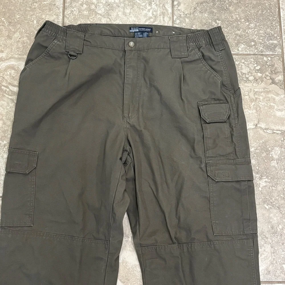 5.11 Tactical Series Mens 40x36 Cotton Canvas Cargo Pants Tundra Green 74251